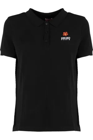 Kenzo Koszulki, Kobieta, Czarny, L, Czarna Koszulka Polo z Logo Herbem
