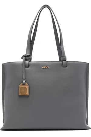 DKNY Torebki, Kobieta, Szary, ONE SIZE, Casual Szary Skórzana Torba Torebka