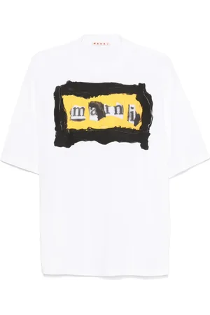 Marni Koszulki, Mężczyzna, Biały, L, T-shirt z Graficznym Nadrukiem Stylowy