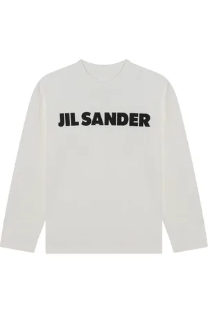 Jil Sander Koszulki, Kobieta, Biały, XS, Długi rękaw koszulka z okrągłym dekoltem