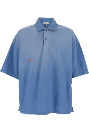 J.W.Anderson Koszulki, Mężczyzna, Niebieski, S, Niebieska Koszulka Polo Krótki Rękaw