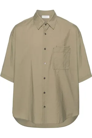 LEMAIRE Koszule, Mężczyzna, Beżowy, L, Koszulka z Podwójną Kieszenią Dusty Khaki