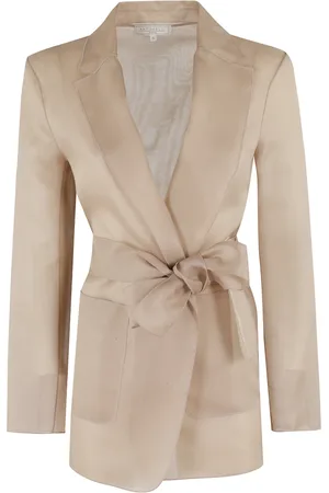 ANTONELLI Kurtki, Kobieta, brązowy, S, Organza, Nocciola Organza Marynarka z Revers