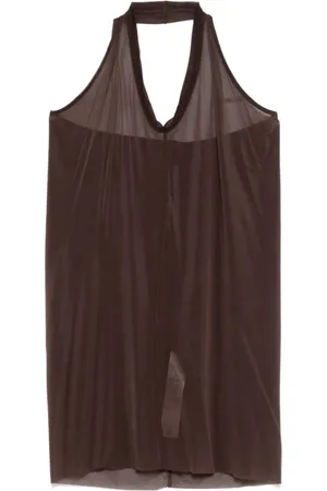 Rick Owens Koszulki, Kobieta, brązowy, M, Mahoniowy Top na szyję