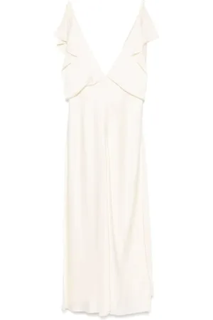 Jil Sander Sukienki, Kobieta, Beżowy, M, Bawełna, Naturalna Sukienka Midi