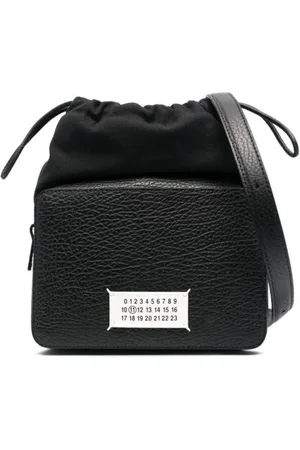 Maison Margiela Torebki, Kobieta, Czarny, ONE SIZE, Czarna Skórzana Torba na Ramię z Logo