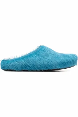 Marni Buty, Mężczyzna, Niebieski, 41 EU, Skóra, Wygodne Klapki