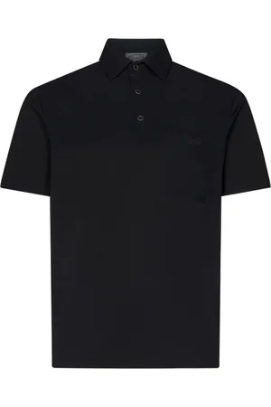 HERNO Koszulki, Mężczyzna, Czarny, M, Nylon, Czarna Koszulka Polo z Nylonem Stretch