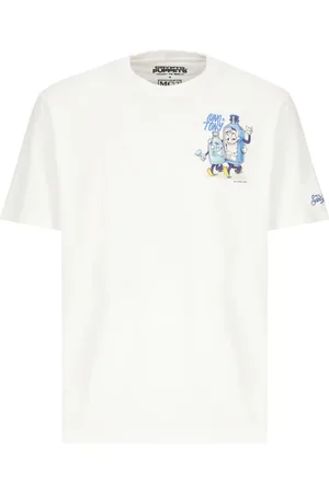 MC2 SAINT BARTH Koszulki, Mężczyzna, Biały, S, Męski T-shirt z Bawełny z Okrągłym Dekoltem