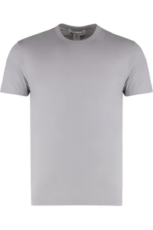 Comme des Garçons Koszulki, Mężczyzna, Szary, XL, Żakardowy Bawełniany T-shirt z okrągłym dekoltem