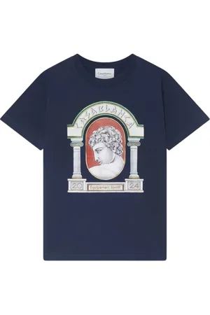 Casablanca Koszulki, Mężczyzna, Niebieski, S, Niebieski T-shirt z nadrukiem tenisowym
