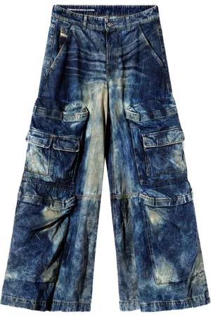 Diesel Jeansy, Kobieta, Niebieski, W29, Denim, Denimowe spodnie cargo