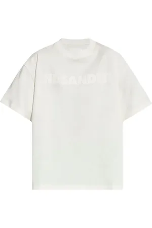 Jil Sander Koszulki, Mężczyzna, Beżowy, L, Porcelain Logo Tee
