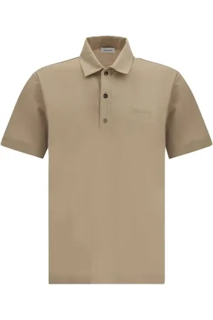 Salvatore Ferragamo Koszulki, Mężczyzna, brązowy, S, Polo z Logo z Bawełny z Haftem