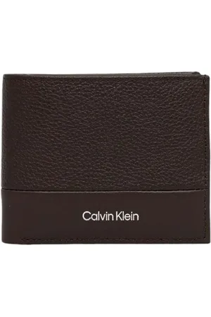 Calvin Klein Akcesoria, Mężczyzna, brązowy, ONE SIZE, Brązowy Portfel Męski Skórzany Jesień/Zima