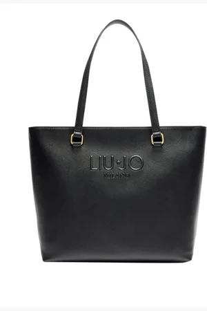 Liu Jo Torebki, Kobieta, Czarny, ONE SIZE, Czarna torba Shopper z logo