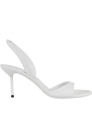 PARIS TEXAS Buty, Kobieta, Biały, 36 EU, Biała Slingback Sandał z Okrągłym Nosem