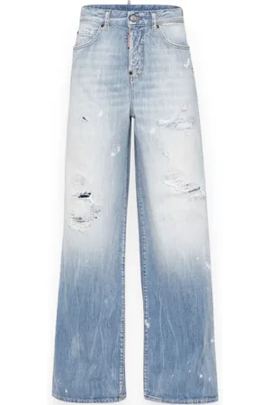 Dsquared2 Jeansy, Kobieta, Niebieski, 3XS, Bawełna, Szerokie jeansy Traveler