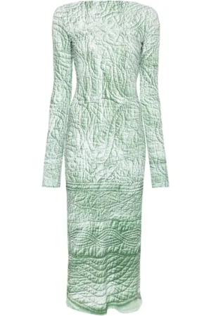 Maison Margiela Sukienki, Kobieta, Zielony, M, Sukienka Midi Iguana