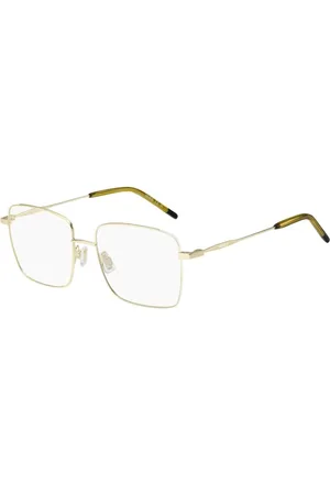 HUGO BOSS Akcesoria, Kobieta, Żółty, ONE SIZE, Eleganckie Złote Okulary z Metalową Ramką