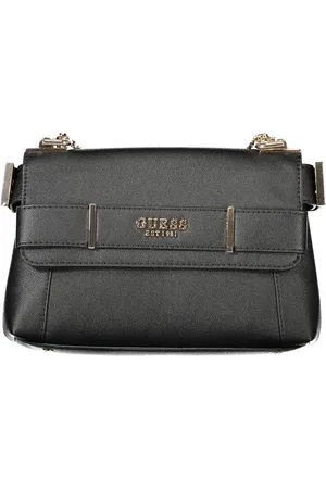 Guess Torebki, Kobieta, Czarny, ONE SIZE, Len, Czarna Polietylenowa Damska Torebka