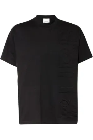 Burberry Koszulki, Mężczyzna, Czarny, M, Bawełna, Czarna Koszulka z Logo Relief