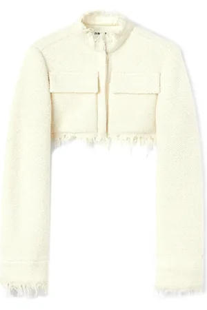 Jil Sander Kurtki, Kobieta, Beżowy, M, Tweed, Krótka dzianinowa kurtka