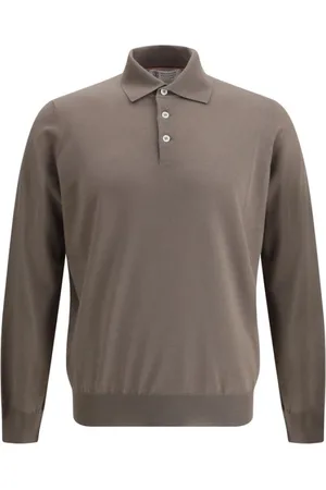 Brunello Cucinelli Koszulki, Mężczyzna, Beżowy, L, Elegancka Wełniana Koszulka Polo