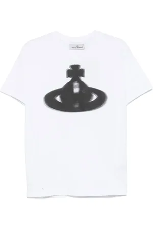 Vivienne Westwood Koszulki, Mężczyzna, Biały, L, Klasyczny Biały T-shirt Halftone Orb