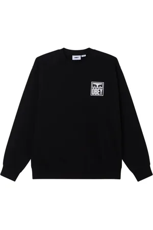 Obey Bluzy, Mężczyzna, Czarny, L, Eyes Icon Crew Fleece Sweater
