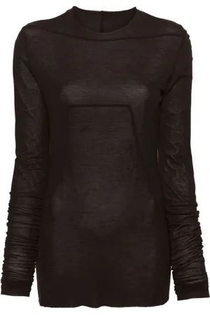 Rick Owens Koszulki, Kobieta, brązowy, M, Dark Dust Long Sleeve Top