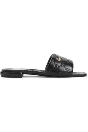 Gucci Buty, Kobieta, Czarny, 36 EU, Płaski Sandał