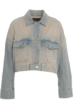 Dondup Kurtki, Kobieta, Niebieski, S, Denim, Kurtka z Denimu Zapięcie na Guziki Logo