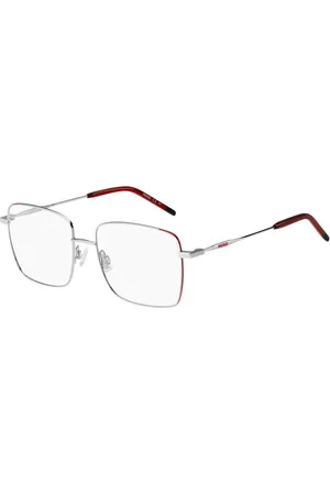 HUGO BOSS Akcesoria, Kobieta, Szary, ONE SIZE, Srebrne Okulary z Metalową Ramką Elegancki Styl