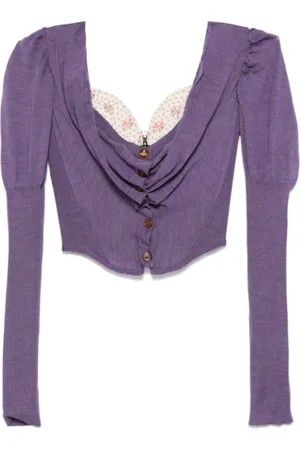 Vivienne Westwood Swetry, Kobieta, Fioletowy, S, Lawendowy Gorsetowy Sweter