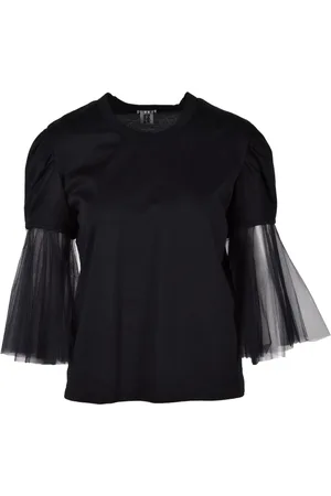 Comme des Garçons Koszulki, Kobieta, Czarny, M, Czarna KEI koszulka 100% bawełny