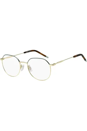 HUGO BOSS Akcesoria, Kobieta, Żółty, ONE SIZE, Złote Okulary z Metalową Ramą