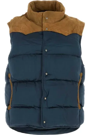VISVIM Kurtki, Mężczyzna, Niebieski, L, Rayon, Niebieska Kurtka Puchowa z Rayonu