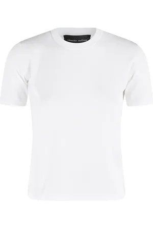 Roberto Collina Koszulki, Kobieta, Biały, M, Luźny Bawełniany T-shirt w Różnych Kolorach