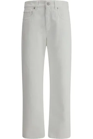 Brunello Cucinelli Jeansy, Kobieta, Biały, M, Straight Dyed Jeansy