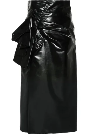 Maison Margiela Spódnice, Kobieta, Czarny, S, Spódnica Midi z Kieszeniami Bocznymi