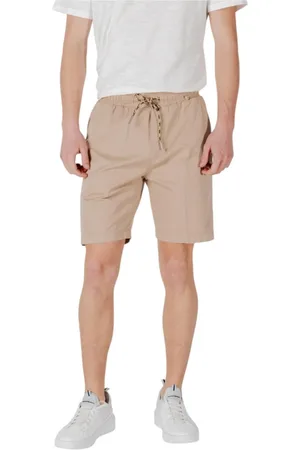 GIANNI LUPO Szorty, Mężczyzna, Beżowy, 2XL, Len, Lace-Up Cotton Blend Shorts