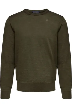 K-Way Swetry, Mężczyzna, Zielony, 2XL, Sweter z wełny merynosa