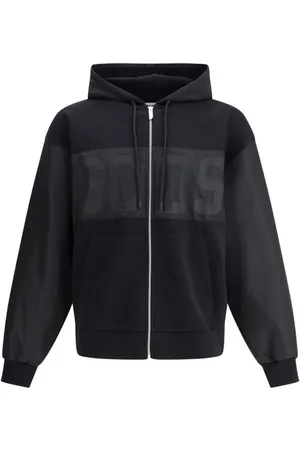 GCDS Bluzy, Mężczyzna, Czarny, XL, Urban Zipper Hoodie