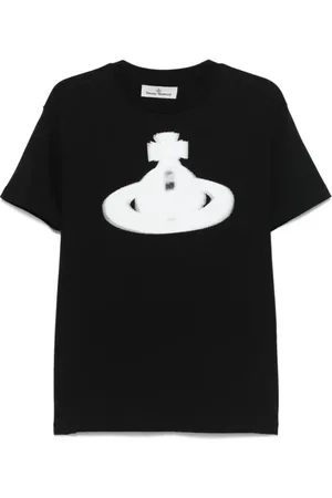 Vivienne Westwood Koszulki, Mężczyzna, Czarny, 2XL, Klasyczny Czarny T-shirt z nadrukiem Orb