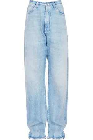 Maison Margiela Jeansy, Mężczyzna, Niebieski, W34, Bawełna, Jasnoniebieskie spodnie z kieszeniami