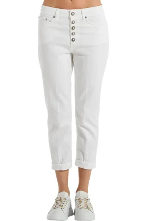 Dondup Jeansy, Kobieta, Biały, W25, Cropped Jeansy
