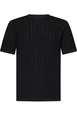 Emporio Armani Koszulki, Mężczyzna, Czarny, M, Czarny Sweter z Krótkimi Rękawami