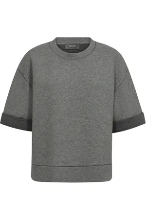 Mos Mosh Koszulki, Kobieta, Szary, S, Boxy Silhouette Krótki Rękaw Bluza