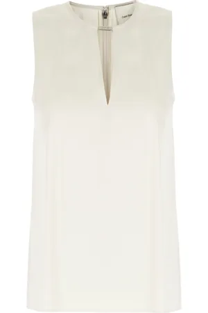 Calvin Klein Koszulki, Kobieta, Beżowy, S, Stylowy Top dla Miłośników Mody